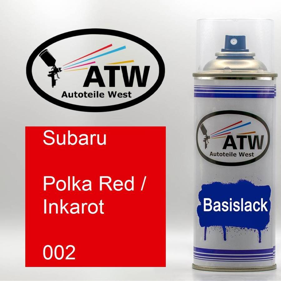 Subaru, Polka Red / Inkarot, 002: 400ml Sprühdose, von ATW Autoteile West.
